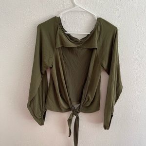 Free people green blouse with open back